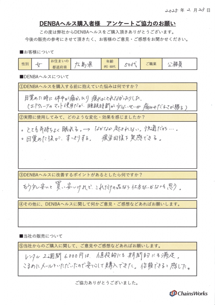 DENBA Health感想_全体